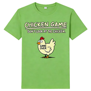 T-shirt « Chicken Game Don't Look at the Chicken » – T-shirt humoristique interactif pour <span class=keywords><strong>farces</strong></span>, motif animalier original, haut décontracté en coton à manches <span class=keywords><strong>courtes</strong></span>, style streetwear, coupe oversize - Product Image 2