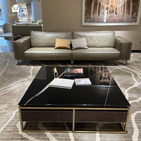 Foshan Fabrik Luxus-Sofagarnitur Wohnzimmer Moderne Italienische Ledersofa-Garnitur Wohnzimmermöbel-Set für Villa Hotel Projekte