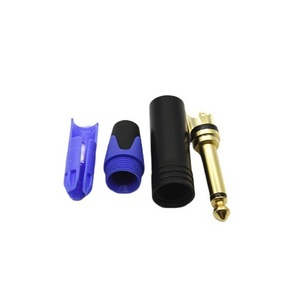 Conector de Audio y Video de 2 Pines en Ángulo Recto con Enchapado en Oro de 6.35mm para Micrófono Mono - Product Image 1