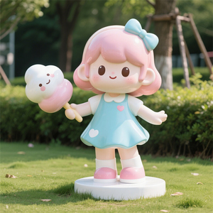 Escultura de Niña de Malvavisco D060, Estatua de Ángel de Gran Tamaño Personalizada, Arte Público para Exhibición en Paisajes, Centros Comerciales, Estatua Moderna de Fibra de Vidrio para Exteriores - Product Image 1