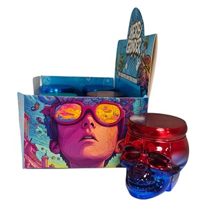4-layers Skull Design Dual Color Electroplating Process Manual Metal Material <b>Herb</b> <b>Grinder</b> - Product Image 5