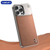 Étui de protection magnétique en cuir VAWI V-A02 au design exclusif Art Line pour iPhone 17 16 15 14 13 Pro Max avec fonction aromathérapie