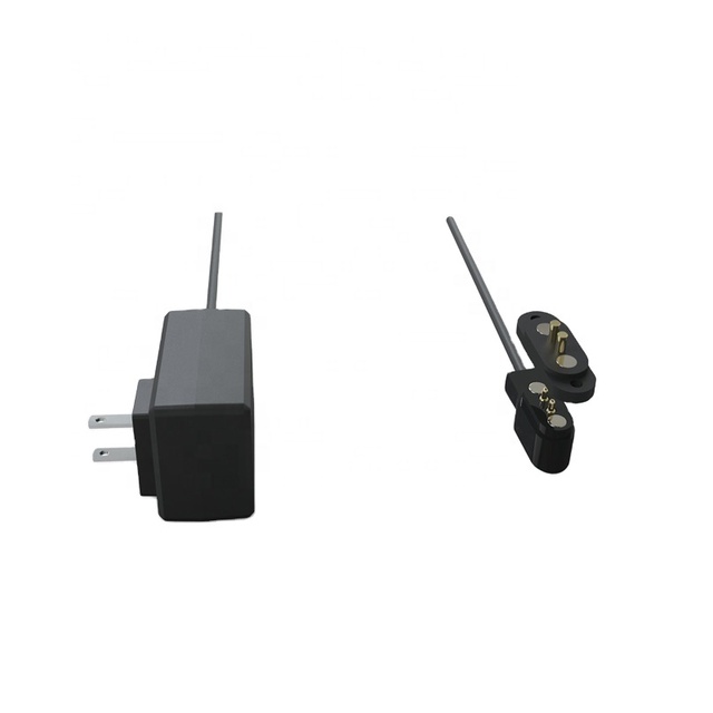 12V 2 Pin Spring Pin Male Female Charging Magnetic Battery Cable Connector with Power Adapter