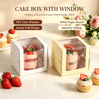 Boîte à gâteau blanche transparente, robuste, pliable, portable, pour pâtisseries, biscuits, emballage personnalisé, impression OEM ODM