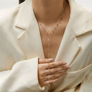 FUAMAY 2025 ludique élégant bijoux 925 argent arc-en-ciel coloré Zircon Long pendentif collier Chic quotidien élégant et vibrant - Product Image 2