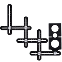 Règle de mesure multi-angles moderne en ABS, outil de traçage pliable à six sections, détecteur d'angle, système de nivellement de carreaux précis auto-adhésif
