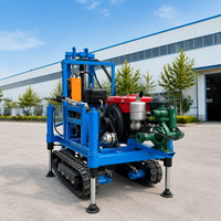 Foreuse de puits d'eau chenillée 200m personnalisable 25HP diesel Pompe à boue Machine de forage d'eau rurale directe d'usine