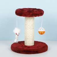 Plataforma de Juego para Gatos de Felpa, Rascador Grande de Doble Capa, Plataforma de Salto, Pelota Colgante, Poste Rascador Pequeño para Gatos, Juguete para Mascotas