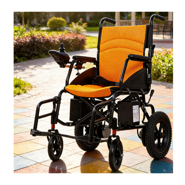 Hot Sale Medical Lightweight Folding Electric Wheelchair for Elderly Remote Control Lithium Battery 120kg Capacity 6km/h Speed