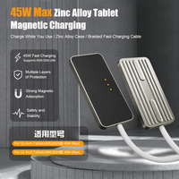 Pengisi Daya Tablet Magnetik Paduan Seng 45W Maks Pengisian Daya & Transmisi Data Simultan Kabel Pengisian Daya Anyaman Nilon