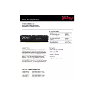 Kingston memori <span class=keywords><strong>Ram</strong></span> DDR5 FURY <span class=keywords><strong>RAM</strong></span> 16GB 32GB 5200MHz 5600MHz 6000MHz <span class=keywords><strong>Desktop</strong></span> untuk Motherboard CPU AMD Intel - Product Image 5