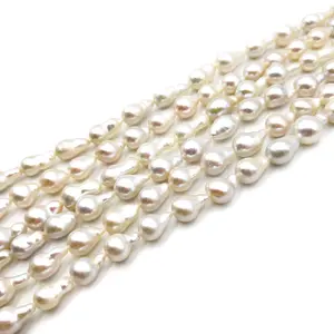 8〜10ミリメートルAAAグレード白色メタリック淡水淡水エジソン緩いWholesale小さなSize Baroque Pearlsブレスレット