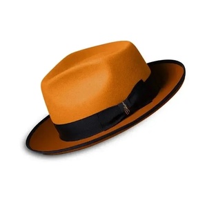 Wool Felt Fedora <b>Hat</b> Black <b>Band</b> Unisex Adult Adjustable Four Season Formal Casual Travel <b>Hat</b> - Product Image 4