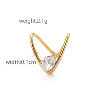Bague de déclaration géométrique de luxe pour femme en acier inoxydable plaqué or antique avec zircon