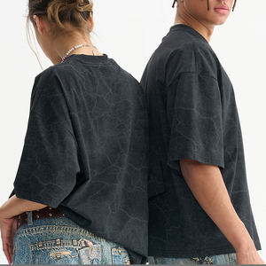 2025 nueva moda Dirty estilo retro suelta fit crack camiseta personalizada impresa hombres moda manga corta boxy versión camiseta - Product Image 6