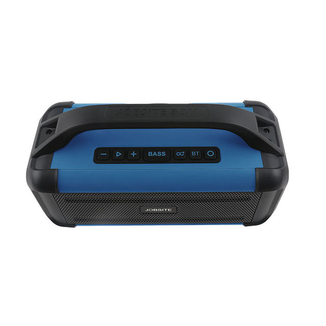 Rugged 20V Jobsite Speaker Portable Workshop AM/FM Wireless Radio with Protective Rubber Roll Cage