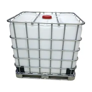 Musluk tahliye vanası ile sıvı depolama plastik 1000L 1200L su tankı Ibc konteyner