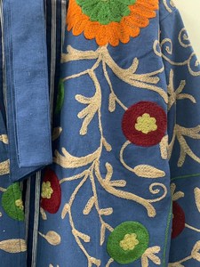 Colourful Embroidery Suzani Kimono Robe Lightweight Boho Cover Up Winter Long Casual Layering <b>Jacket</b> - Product Image 2