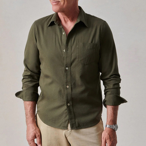 Tùy chỉnh Mens buttoned bán buôn in kẻ sọc chất lượng cao dệt kim nút lên Áo sơ mi - Product Image 5