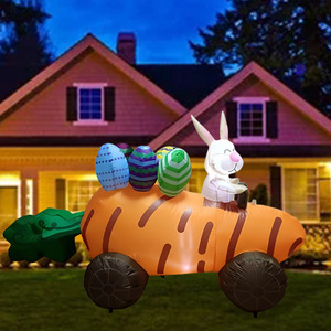 Easter inflatable inflatable carrot cart rabbit Easter egg LED luminous decoration courtyard party ornament - Product Image 1