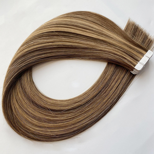 Extensions de cheveux humains chinois vierges Remy à double brin sans couture, d'un seul donneur, doux, lisses, invisibles, adhésives, blond blanc, 2026 - Product Image 6