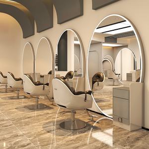 Miroir de salon intelligent à LED mural unilatéral pour salons de coiffure et salons de barbier - Product Image 1