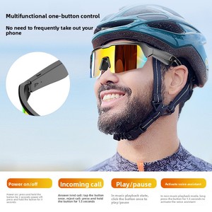 Lunettes de soleil intelligentes polarisées pour le sport, commande par bouton, batterie 130 mAh, écoute de musique, appels, navigation, anti-ultraviolet, monture en <span class=keywords><strong>PC</strong></span> - Product Image 4