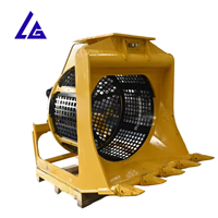 Godet tamiseur hydraulique avec mailles interchangeables pour la séparation des matériaux de construction et de démolition, compatible SK350 SK75 SK210
