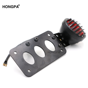 번호판 홀더 오토바이 할로겐 12V 35W 스틸 브래킷 유니버설 핏 블랙 HONGPA for Choppers Sportster Bobber - Product Image 4