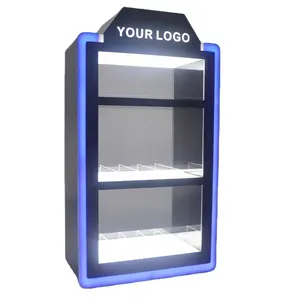 Muestra gratis Smoke Shop Display Acrílico Display Stands Contador RGB LED Iluminado Tabaco Cigarrillo Vitrina