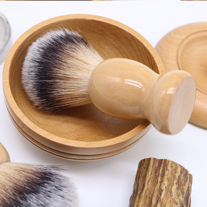 Brosses de rasage à Logo personnalisé pour hommes OEM, rasoir <span class=keywords><strong>synthétique</strong></span> en Fiber de bois, brosse naturelle pour le rasage - Product Image 4