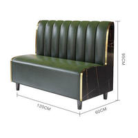 Ensemble de canapés Chesterfield en cuir au design moderne, banquette double pour restaurant avec base en bois