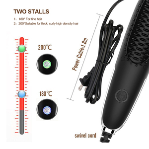 Mini Plastic Electric <strong>Beard</strong> Heated and Hair Straightener Comb Hair Straightening <strong>Brush</strong> - Product Image 5