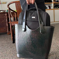 Tas Pantai Model Ember Bergradasi Motif Kulit Buaya EVA Vintage Berkualitas Tinggi Kapasitas Besar Tas Tangan Mewah Unisex Grosir