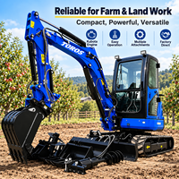 Livraison gratuite TOROS Mini-excavatrice 3 tonnes 3,5 tonnes CE EPA Petite pelle sur chenilles avec moteur Kubota pour travaux agricoles et de construction