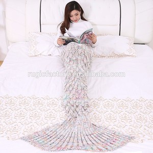 Scale Knitted <strong>Mermaid</strong> <strong>Tail</strong> <strong>Blankets</strong> Snuggle <strong>Blanket</strong> - Product Image 4