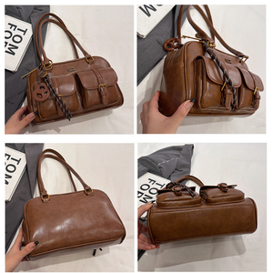 低MOQカスタムヴィンテージ女性用デザイナーバッグ革製バッグメーカー、レトロショルダーバッグ、ベンダーセット向けソリューション - Product Image 2