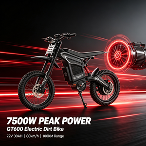 มอเตอร์ไซค์วิบาก GT600 7500W |   มอเตอร์ไซค์ไฟฟ้า 72V 30Ah ความเร็ว 80 กม./ชม. ระยะทางวิ่ง 100 กม. เบรกไฮดรอลิกคู่ น้ำหนัก 63.8 กก. - Product Image 1