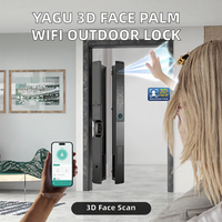 Serrure de porte intelligente en verre pour extérieur, étanche, avec reconnaissance faciale 3D, application Tuya, pour portes en aluminium et en acier inoxydable