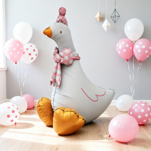 Ballons géants en forme d'oie en aluminium pour <span class=keywords><strong>anniversaire</strong></span>, fournitures de fête sur le thème des animaux de la <span class=keywords><strong>ferme</strong></span>, décoration de baby shower - Product Image 5