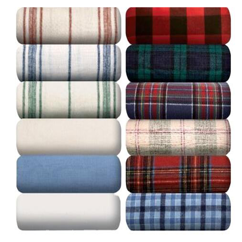 China manufacture factory Yarn Dyed 100% Cotton Flannel/Brushed Twill Check/Plaid Fabric