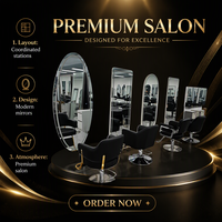 Miroir de salon moderne en acier inoxydable pour studio de coiffure