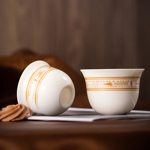 Middle Eastern Style Ceramic <b>Espresso</b> <b>Cup</b> Arabic Coffee <b>Cup</b> White Porcelain Tea <b>Cup</b> - Product Image 3