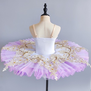 Vestido de Ballet Profesional para Niñas, <span class=keywords><strong>Blanco</strong></span> y Morado, Bella Durmiente, Tutú de Ballet Cisne - Product Image 4