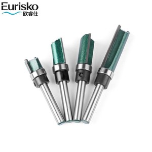 Fraise droite à double dent en carbure avec roulement 1/4x1/2" pour rainurage et dégrossissage du bois, compatible CNC OEM/ODM - Product Image 1