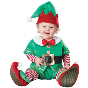 Kerst Baby Schattige Romper Santa Elf Kostuums Met Hoed