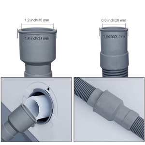 Extension de tuyau de vidange électrique universelle Flexible gris de 10 pieds <span class=keywords><strong>pour</strong></span> machines à laver et <span class=keywords><strong>lave</strong></span>-<span class=keywords><strong>vaisselle</strong></span> tuyau de vidange ondulé <span class=keywords><strong>pour</strong></span> laveuse - Product Image 2
