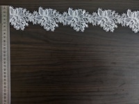 Bordure en dentelle tricotée 100 % polyester, broderie lotus rétro, largeur 7 cm, irrégulière, personnalisable, accessoires textiles de maison