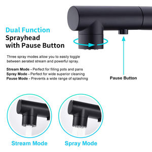 <span class=keywords><strong>Robinet</strong></span> de cuisine noir avec pommeau de douche à 3 fonctions, mitigeur de <span class=keywords><strong>robinet</strong></span> de bar <span class=keywords><strong>Robinet</strong></span> d'évier de cuisine - Product Image 3