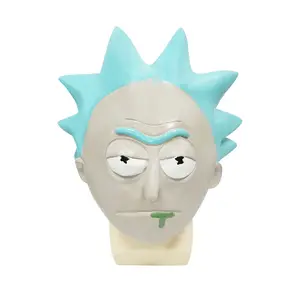 Professor Rick and Morty Latex Mask Halloween Anime Cos Headgear Peripherals